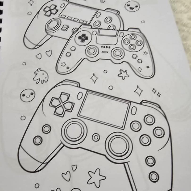 Gaming Consoles Colouring Book