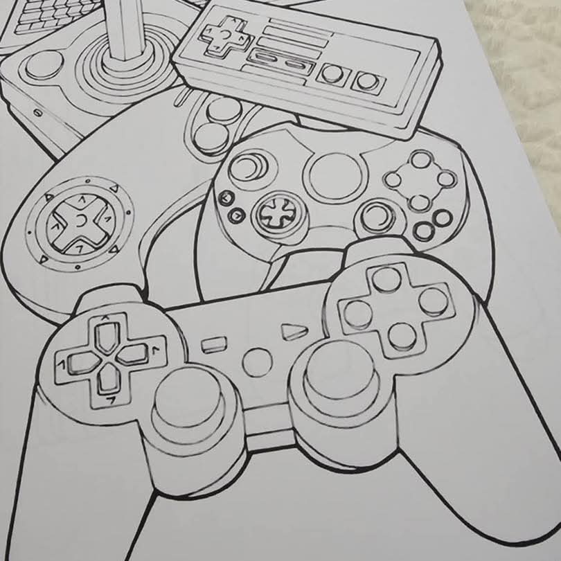 Gaming Consoles Colouring Book
