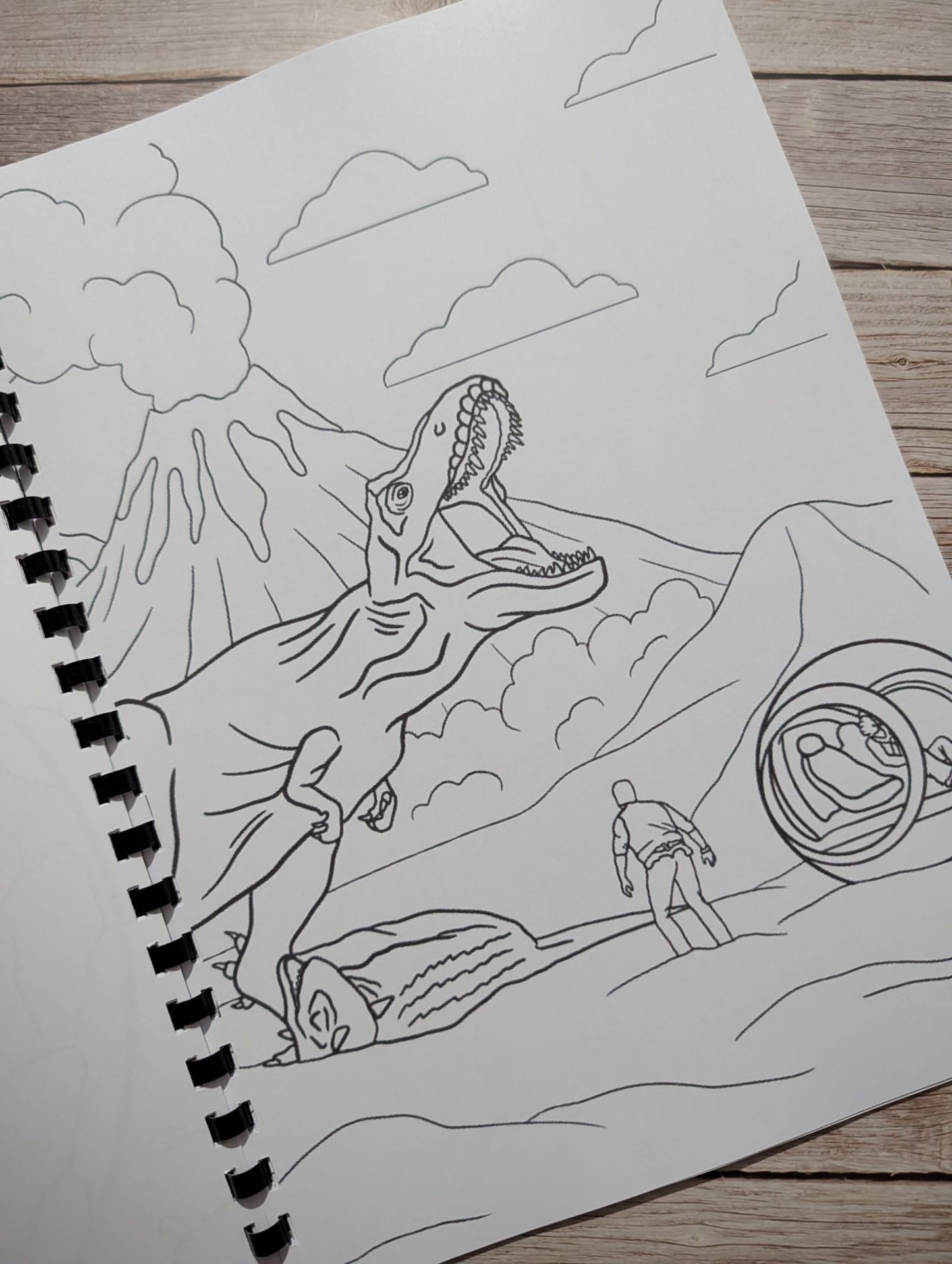 Jurassic Park Colouring Book | Dinosaur Inspired A4 Colouring Book | Movie Fan Gift