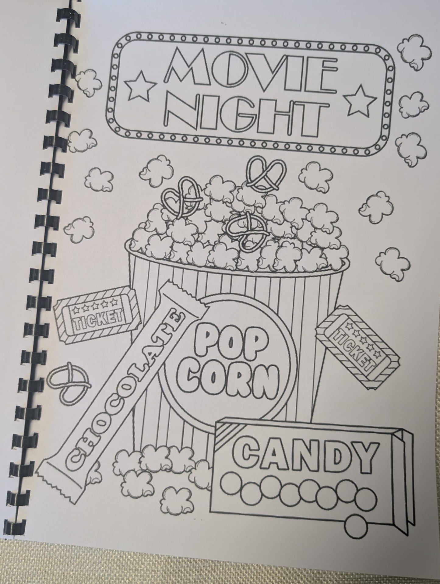 Movie Night Colouring Book – Cosy Cinema, Popcorn & Film Night Colouring Book | 20+ Relaxing Movie-Themed Pages