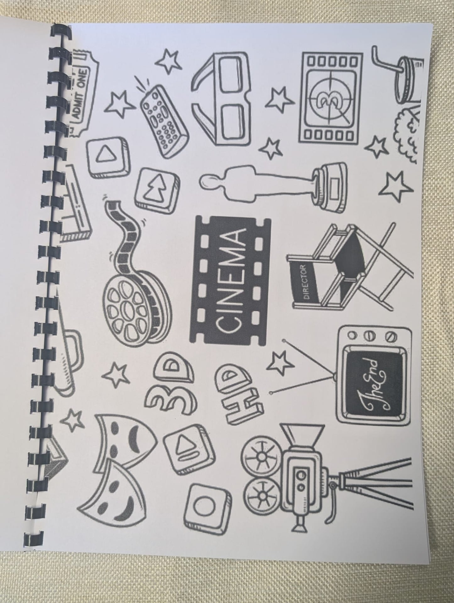 Movie Night Colouring Book – Cosy Cinema, Popcorn & Film Night Colouring Book | 20+ Relaxing Movie-Themed Pages