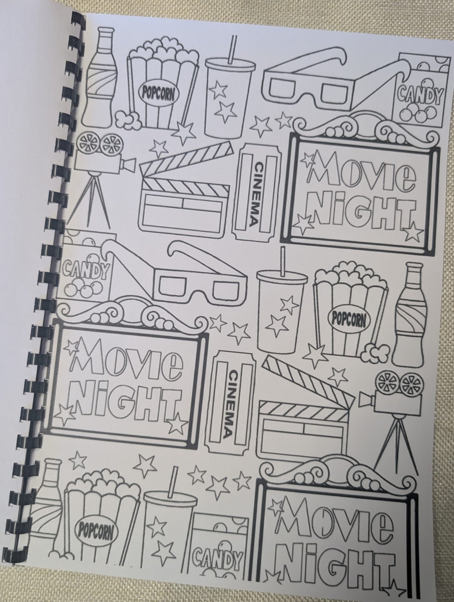Movie Night Colouring Book – Cosy Cinema, Popcorn & Film Night Colouring Book | 20+ Relaxing Movie-Themed Pages