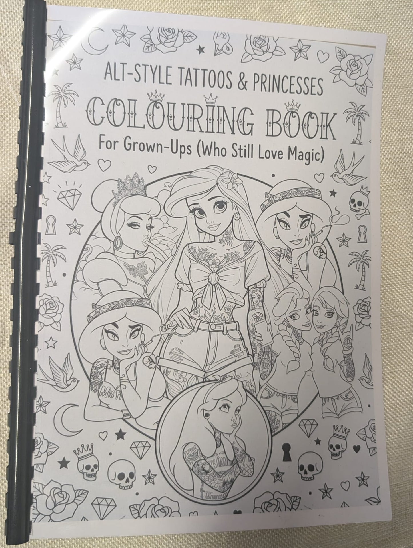Tattooed Princesses Colouring Book – Alternative Fairytale Colouring Book | 20+ Edgy Princess & Tattoo Art Colouring Pages