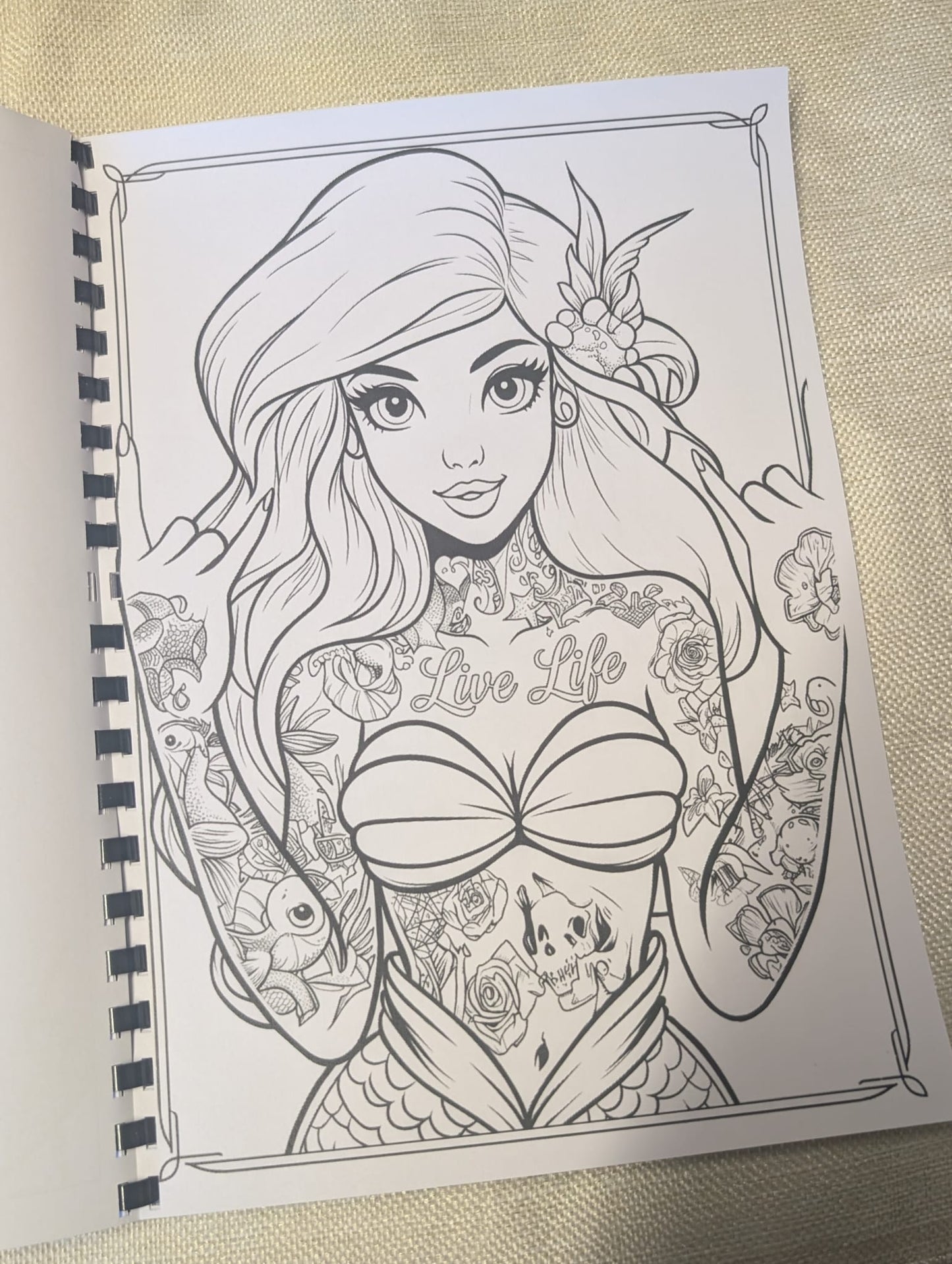 Tattooed Princesses Colouring Book – Alternative Fairytale Colouring Book | 20+ Edgy Princess & Tattoo Art Colouring Pages