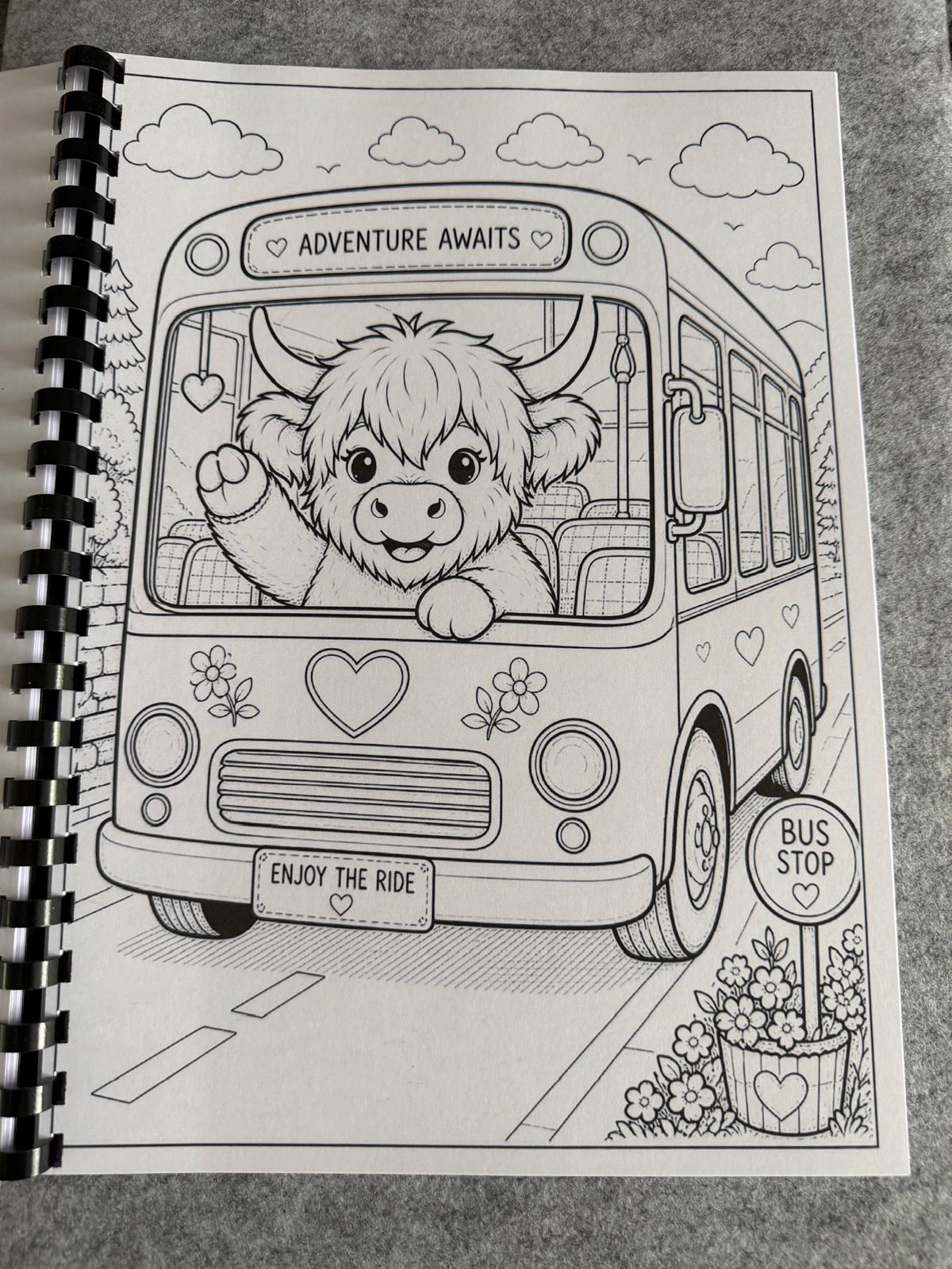 Cute Highland Cows Colouring Book – Adorable Highland Cow Colouring Book | 20+ Cute & Cosy Farm-Themed Colouring Pages