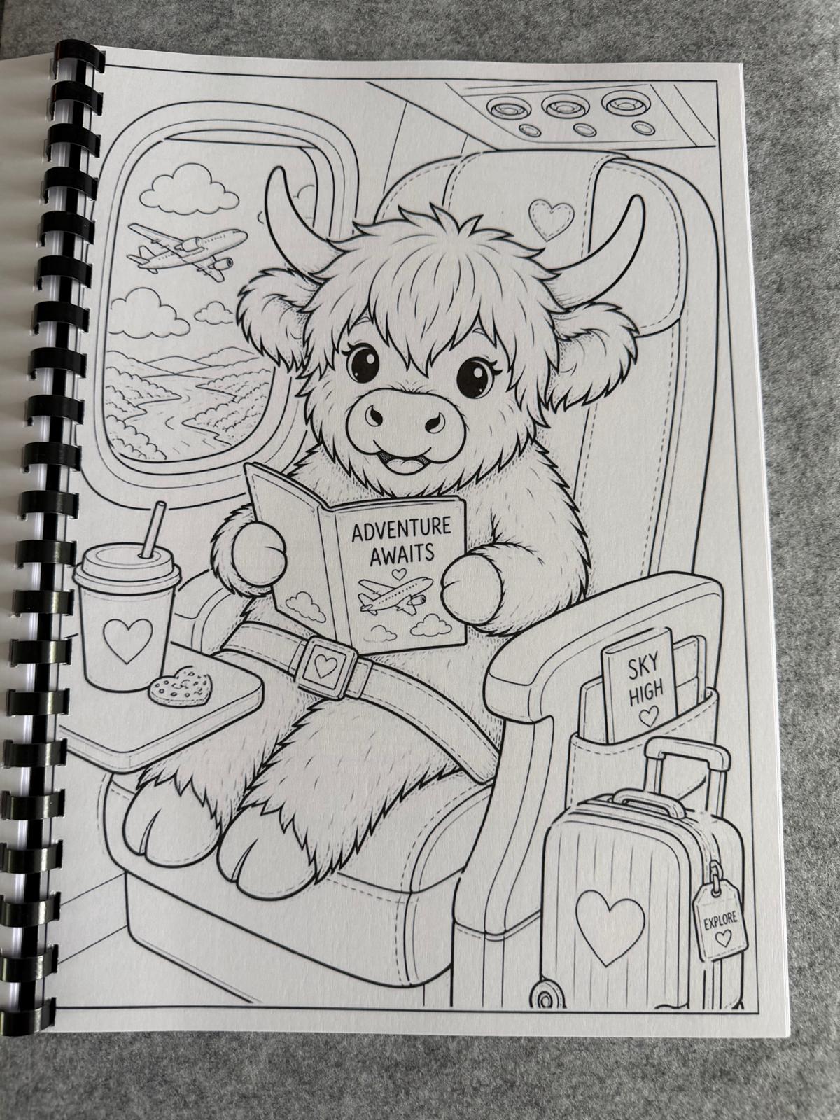 Cute Highland Cows Colouring Book – Adorable Highland Cow Colouring Book | 20+ Cute & Cosy Farm-Themed Colouring Pages