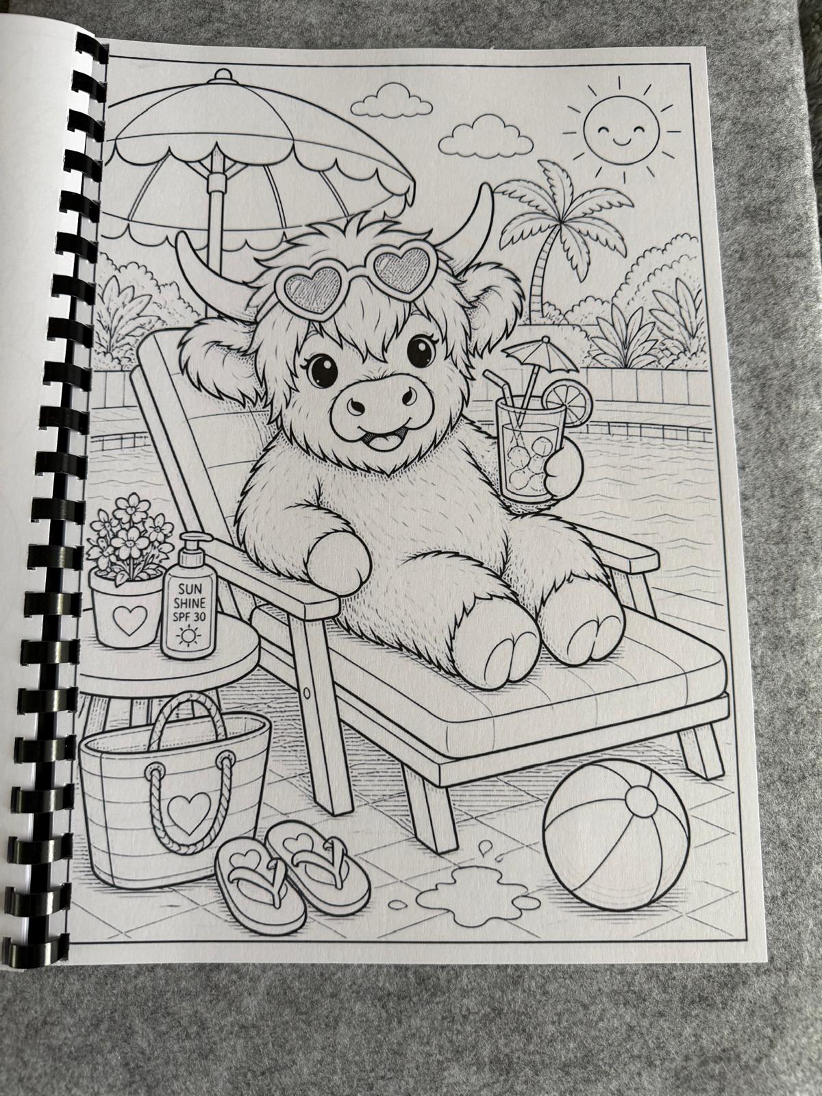 Cute Highland Cows Colouring Book – Adorable Highland Cow Colouring Book | 20+ Cute & Cosy Farm-Themed Colouring Pages