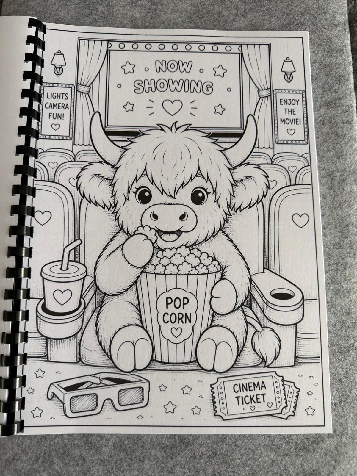 Cute Highland Cows Colouring Book – Adorable Highland Cow Colouring Book | 20+ Cute & Cosy Farm-Themed Colouring Pages