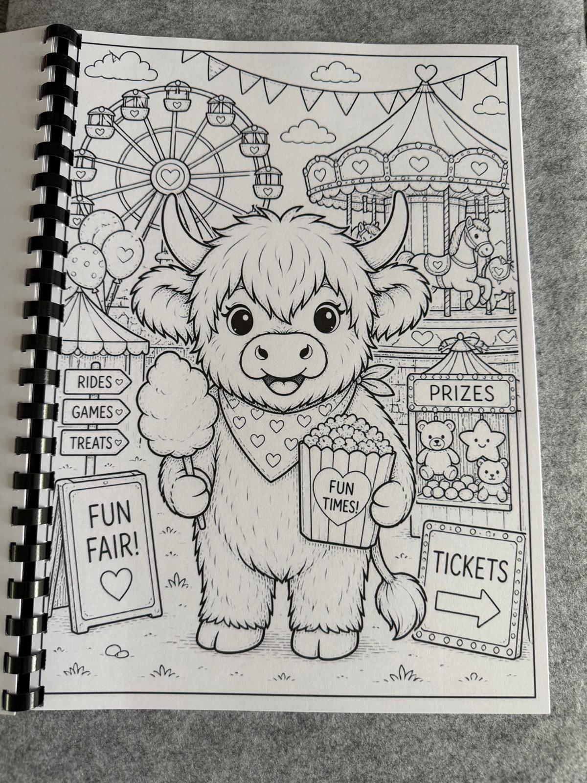 Cute Highland Cows Colouring Book – Adorable Highland Cow Colouring Book | 20+ Cute & Cosy Farm-Themed Colouring Pages