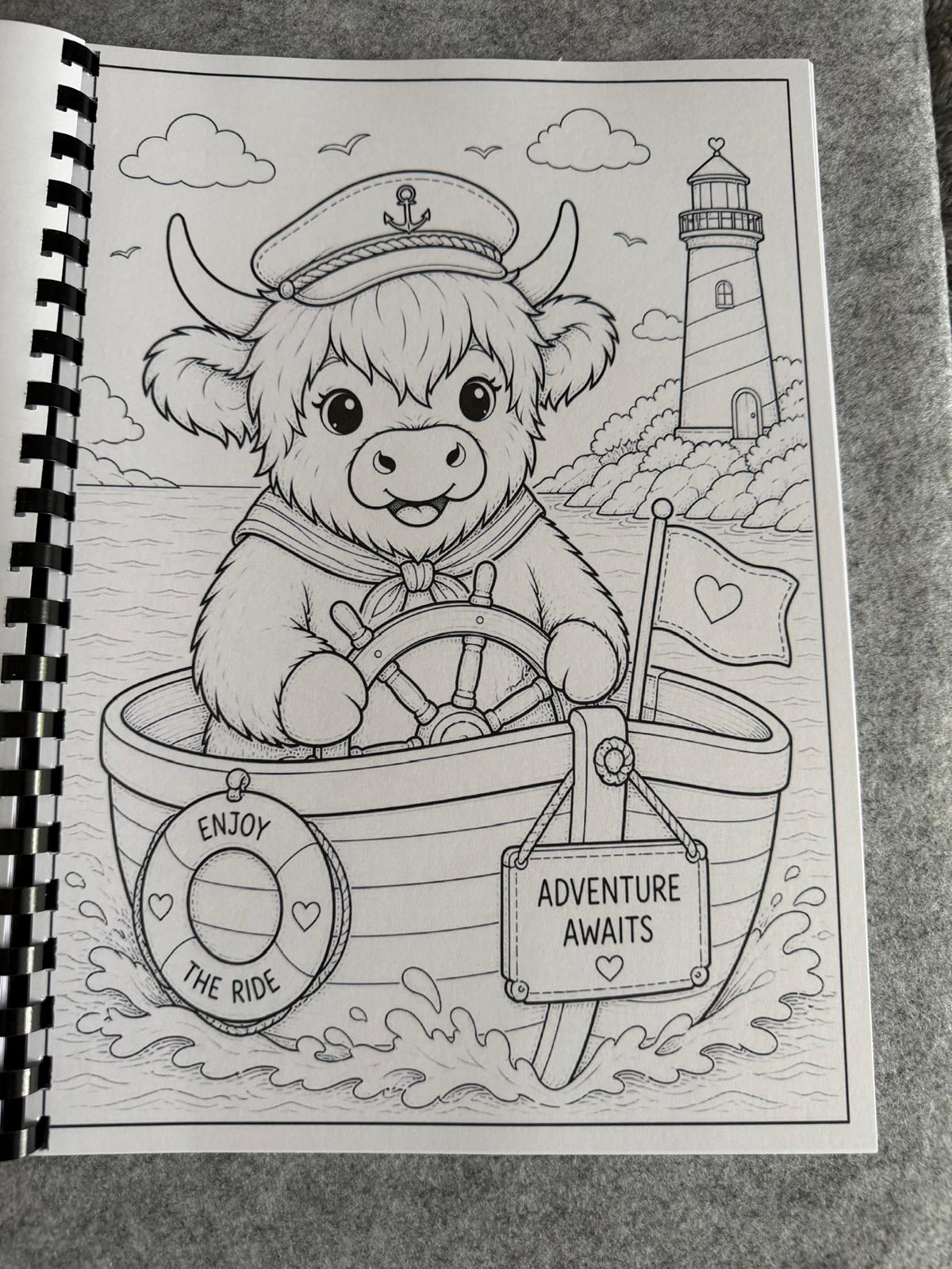 Cute Highland Cows Colouring Book – Adorable Highland Cow Colouring Book | 20+ Cute & Cosy Farm-Themed Colouring Pages