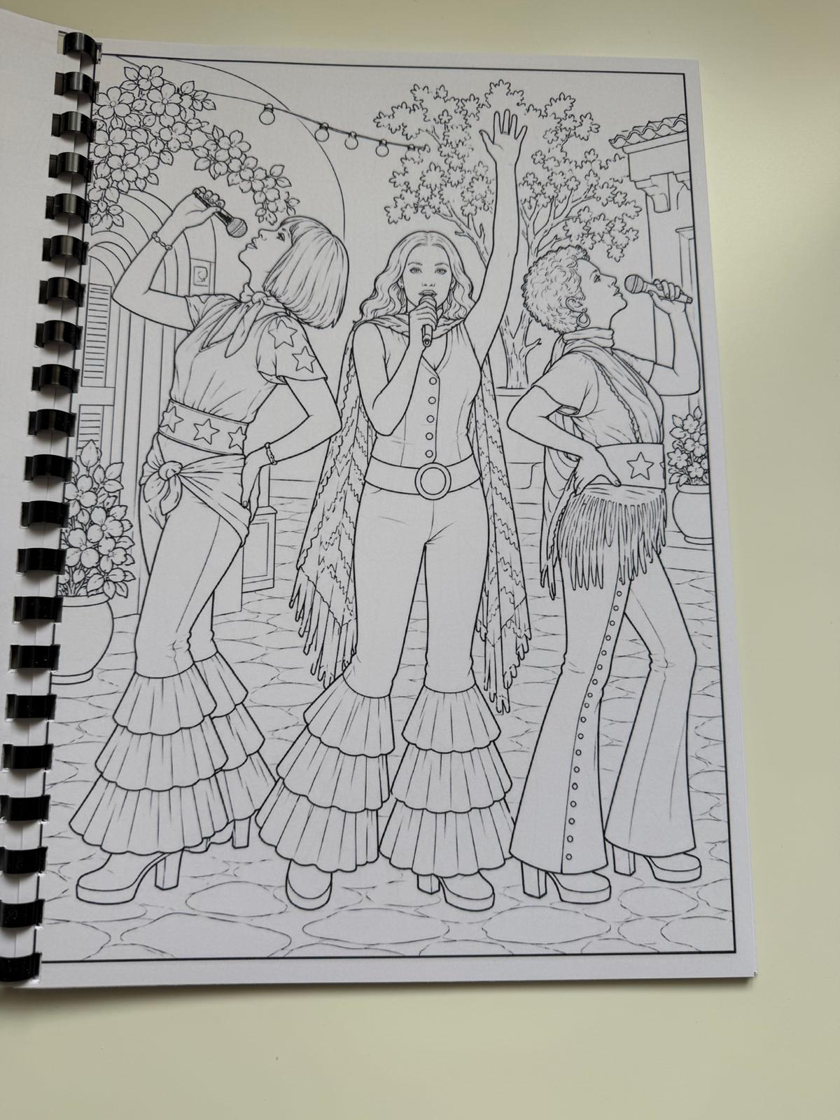 Mamma Mia Colouring Book | Musical Theatre Inspired Colouring Book | A4 Colouring Book Gift