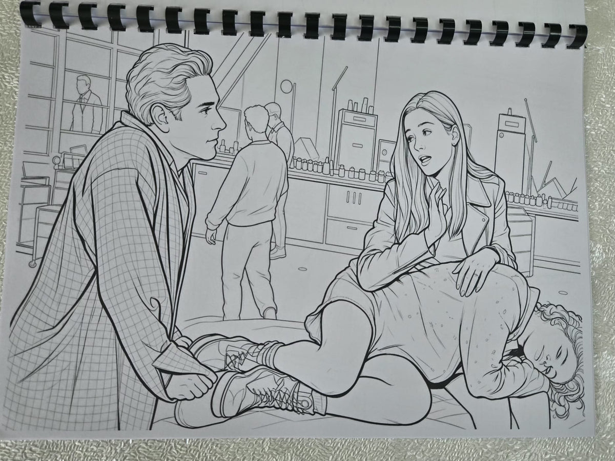 Clueless colouring book dramatic school scene