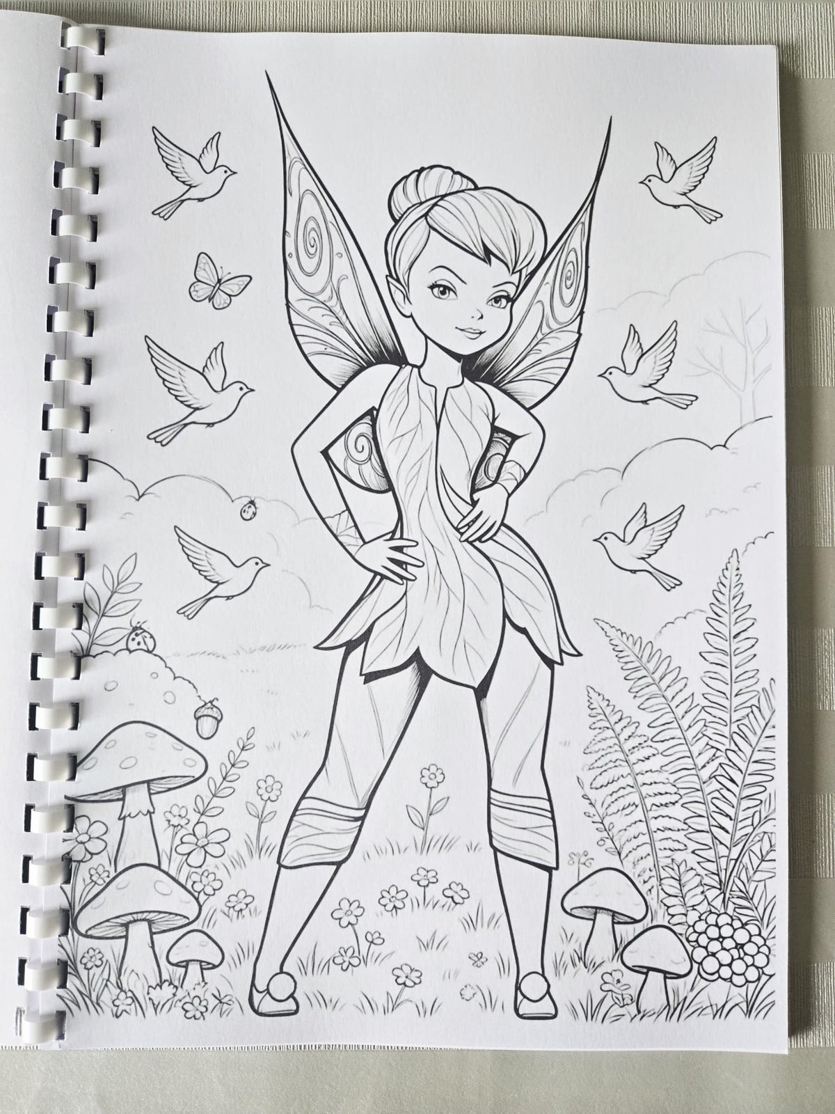 Tinkerbell colouring book inside fairy page