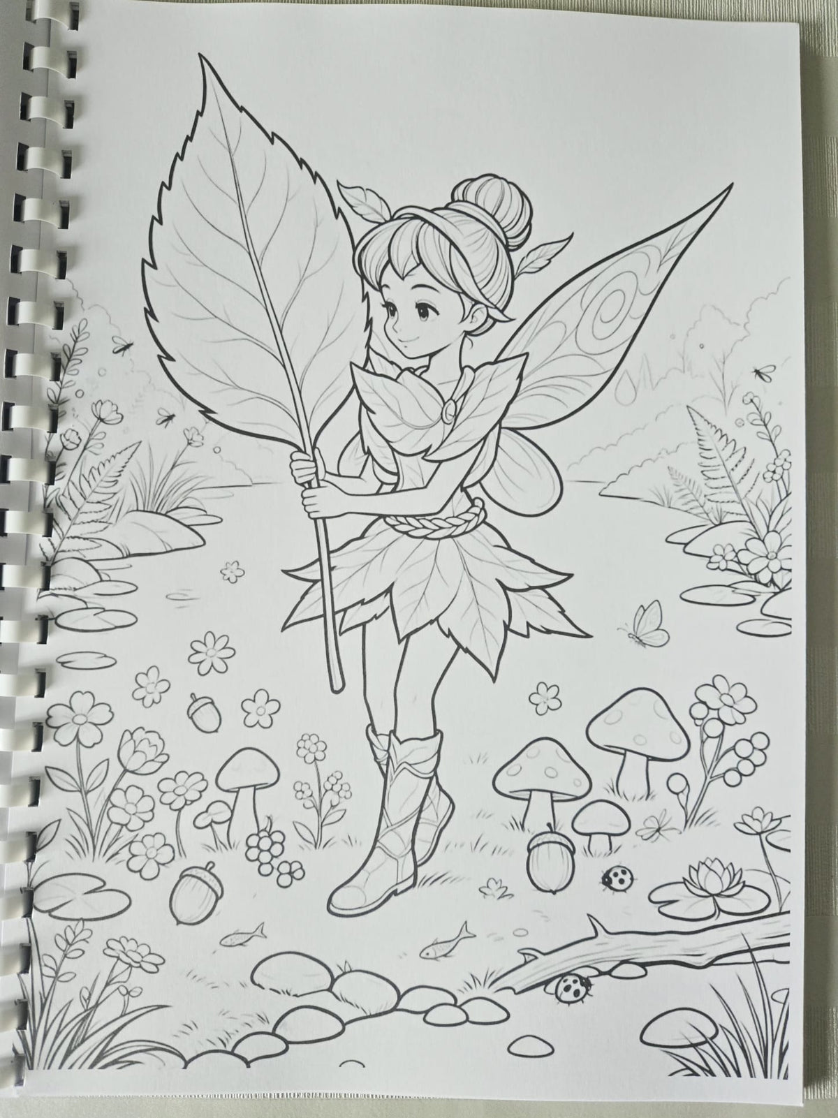 Tinkerbell colouring book woodland fairy page
