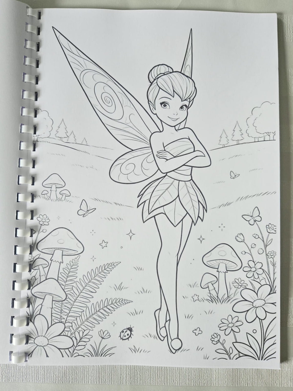 Tinkerbell colouring book fairy meadow page