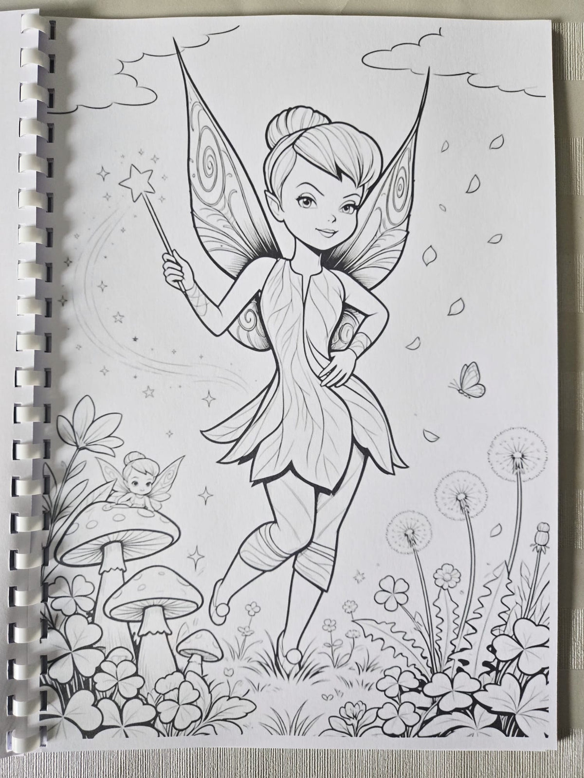 Tinkerbell colouring book fairy magic wand page