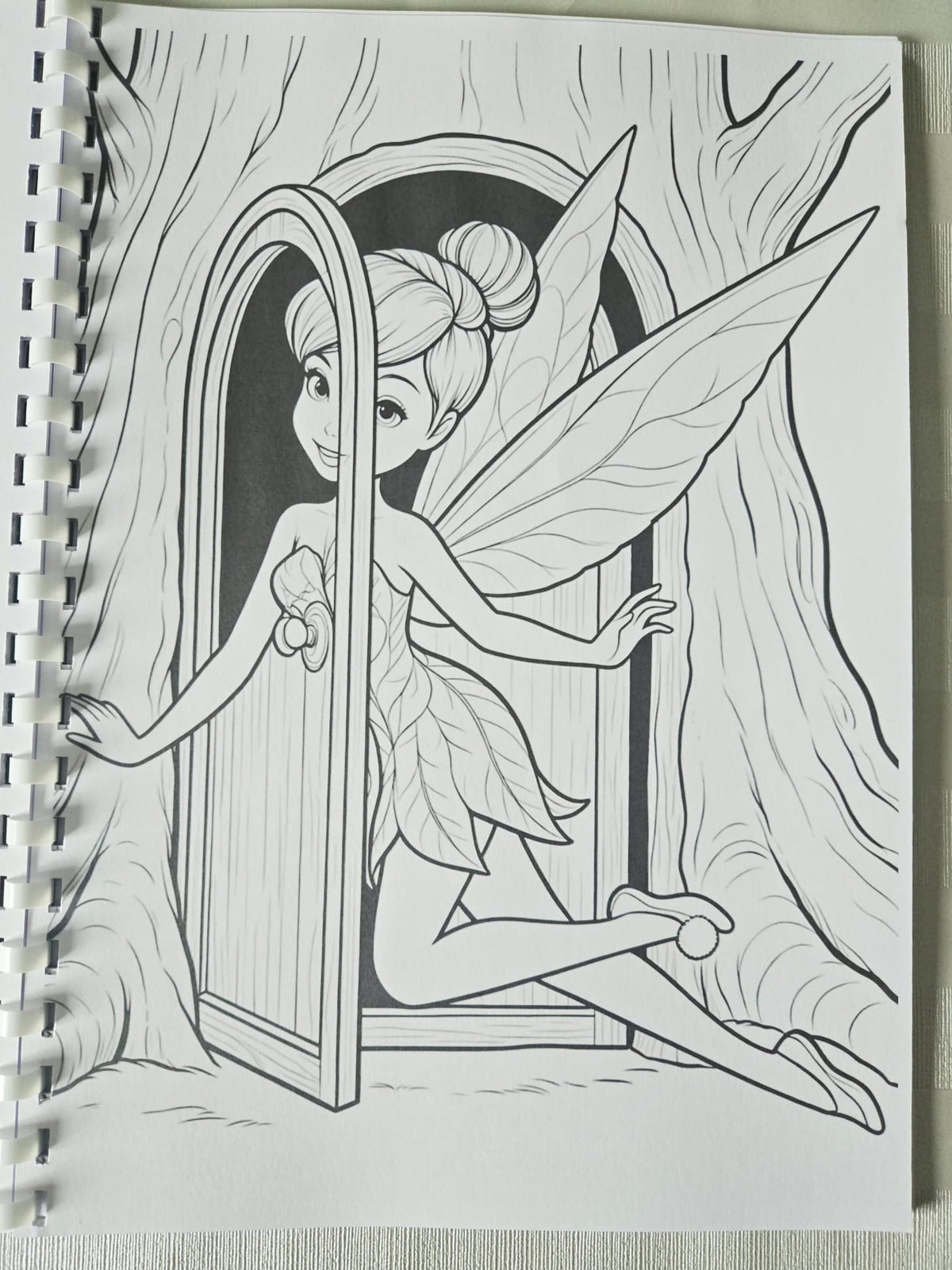 Tinkerbell colouring book fairy doorway page