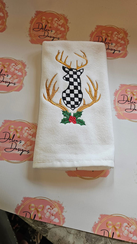 Mackenzie Childs Stag Head Tea Towel