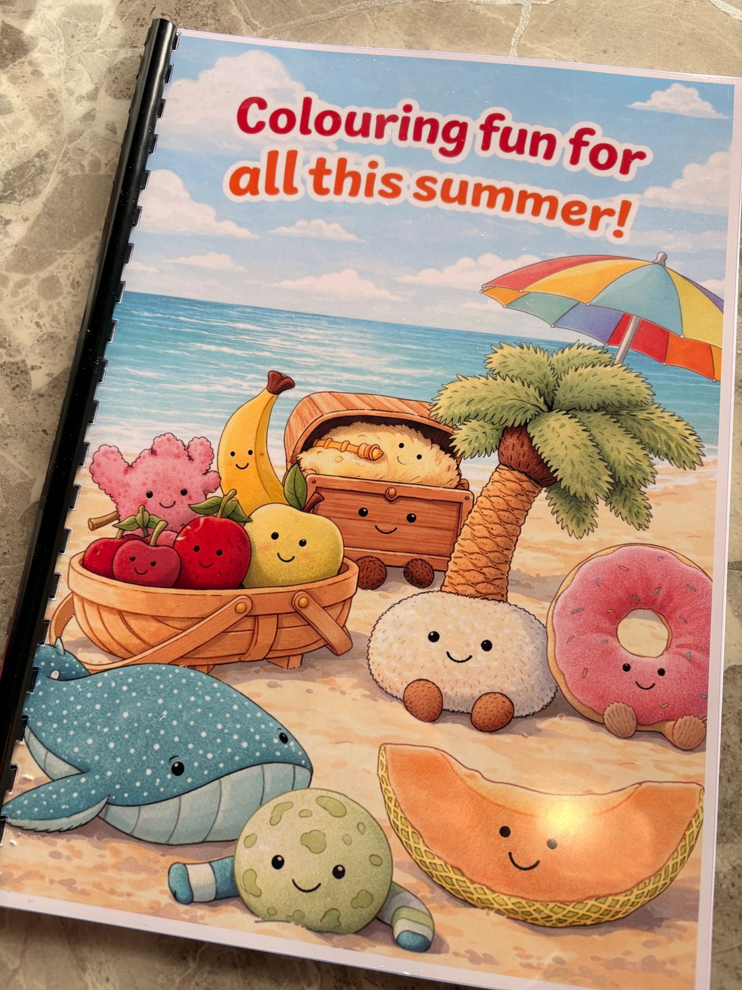 Summer Jellycat Plushie Colouring Book A4 | Cute Teddy Style Colouring Book | 20+ Pages | Kids & Adults Colouring Book | Printed in UK
