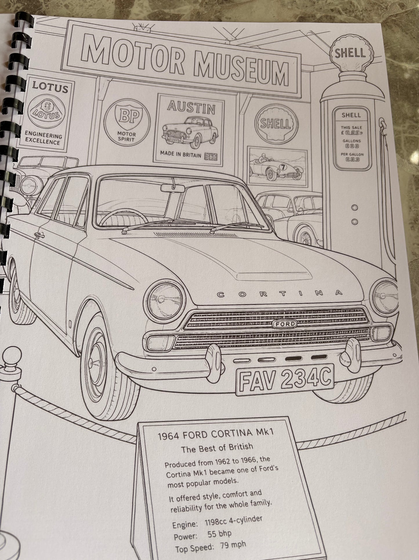 Classic Ford Colouring Book | Retro Car Colouring Book | Classic Car A4 Colouring Book