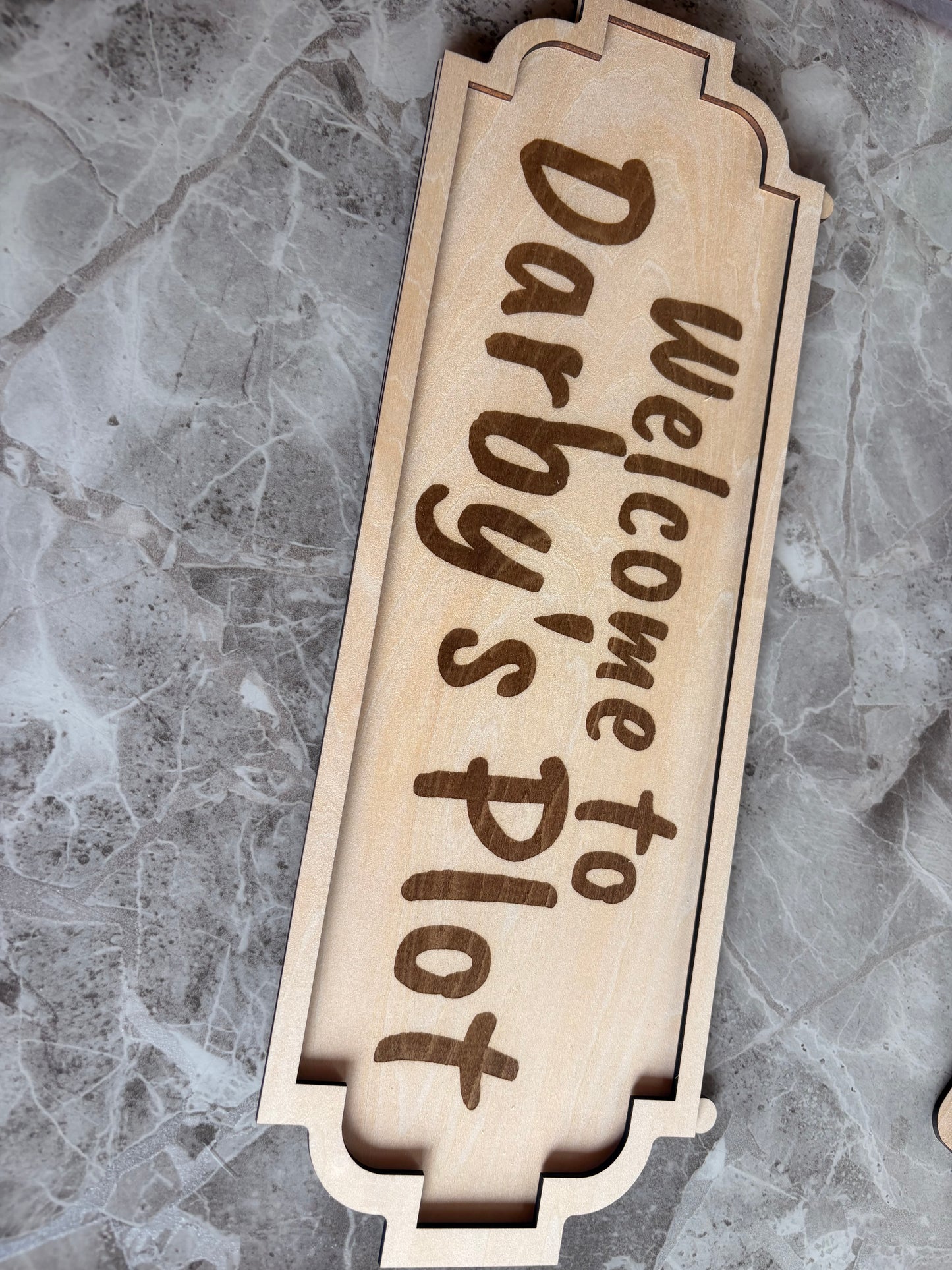 Personalised Wooden Welcome Sign | Custom Family Home Plaque | Rustic Wooden House Sign
