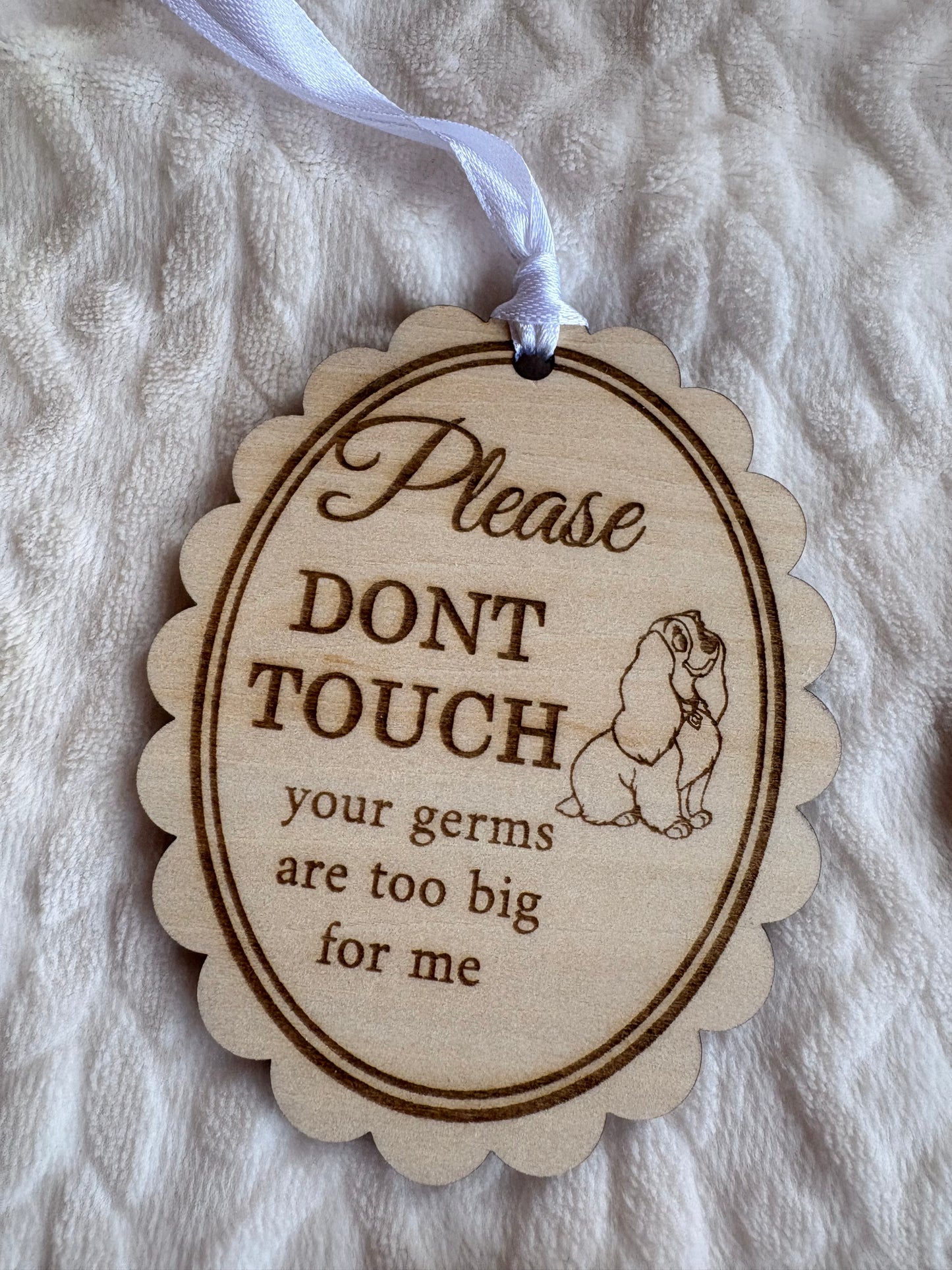 Please Don’t Touch Baby Pram Tag | Wooden Car Seat Hanger | Personalised Newborn Sign