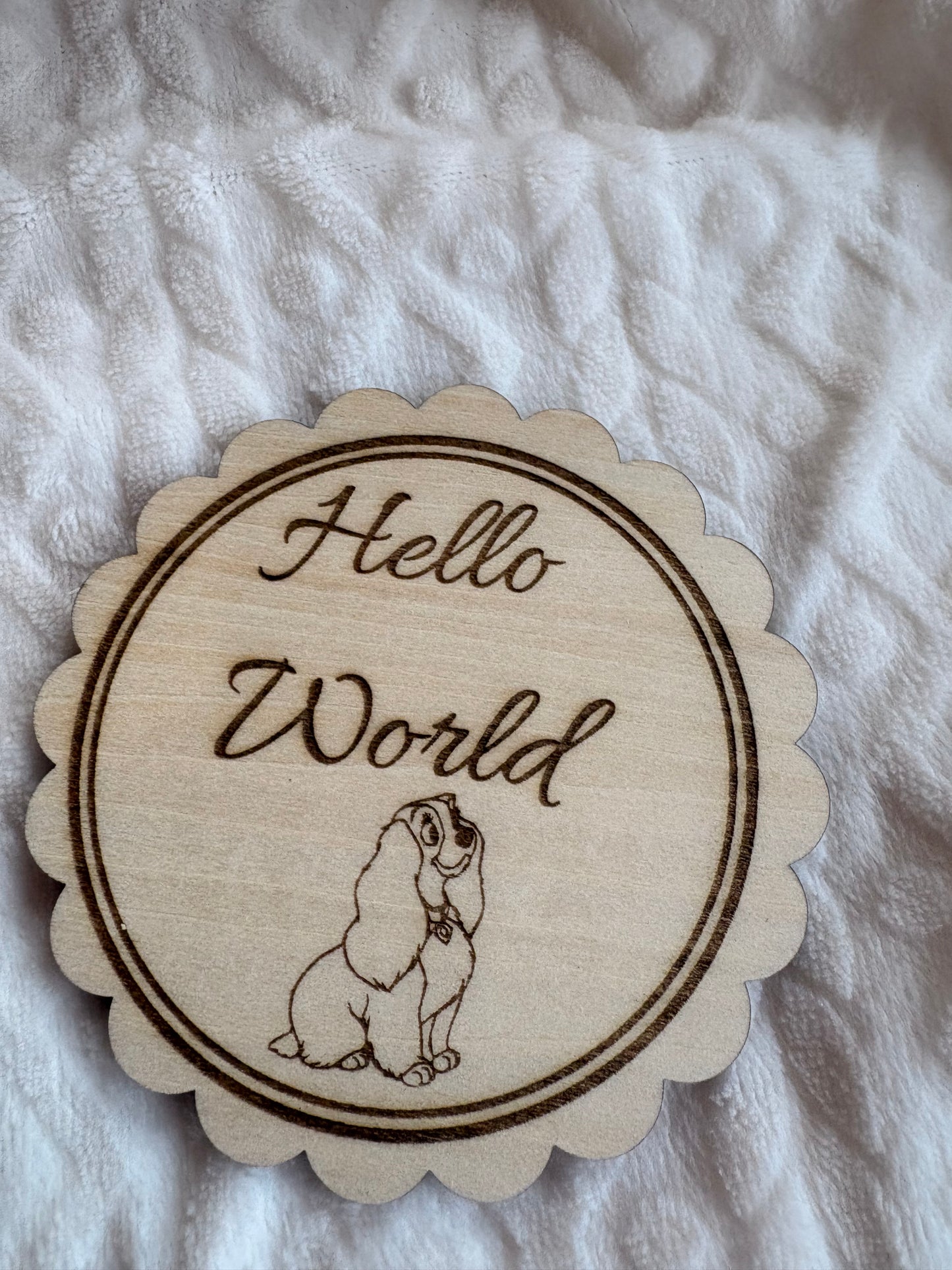 Personalised Hello World Baby Sign | Wooden Birth Announcement Photo Prop | Custom New Baby Plaque