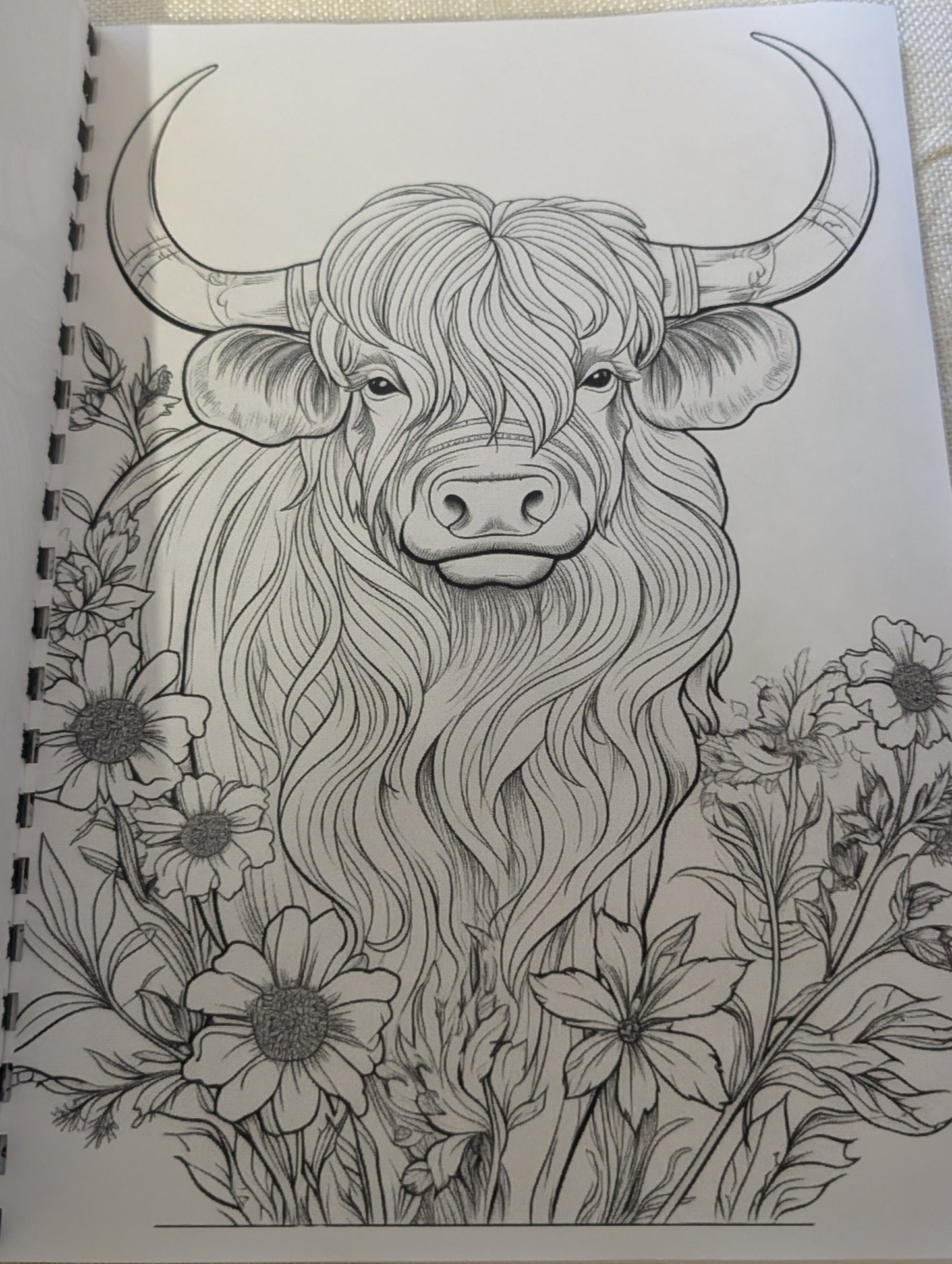 Adult Highland Cows Colouring Book – Relaxing Highland Cow Colouring Book for Adults | 20+ Detailed Countryside Colouring Pages