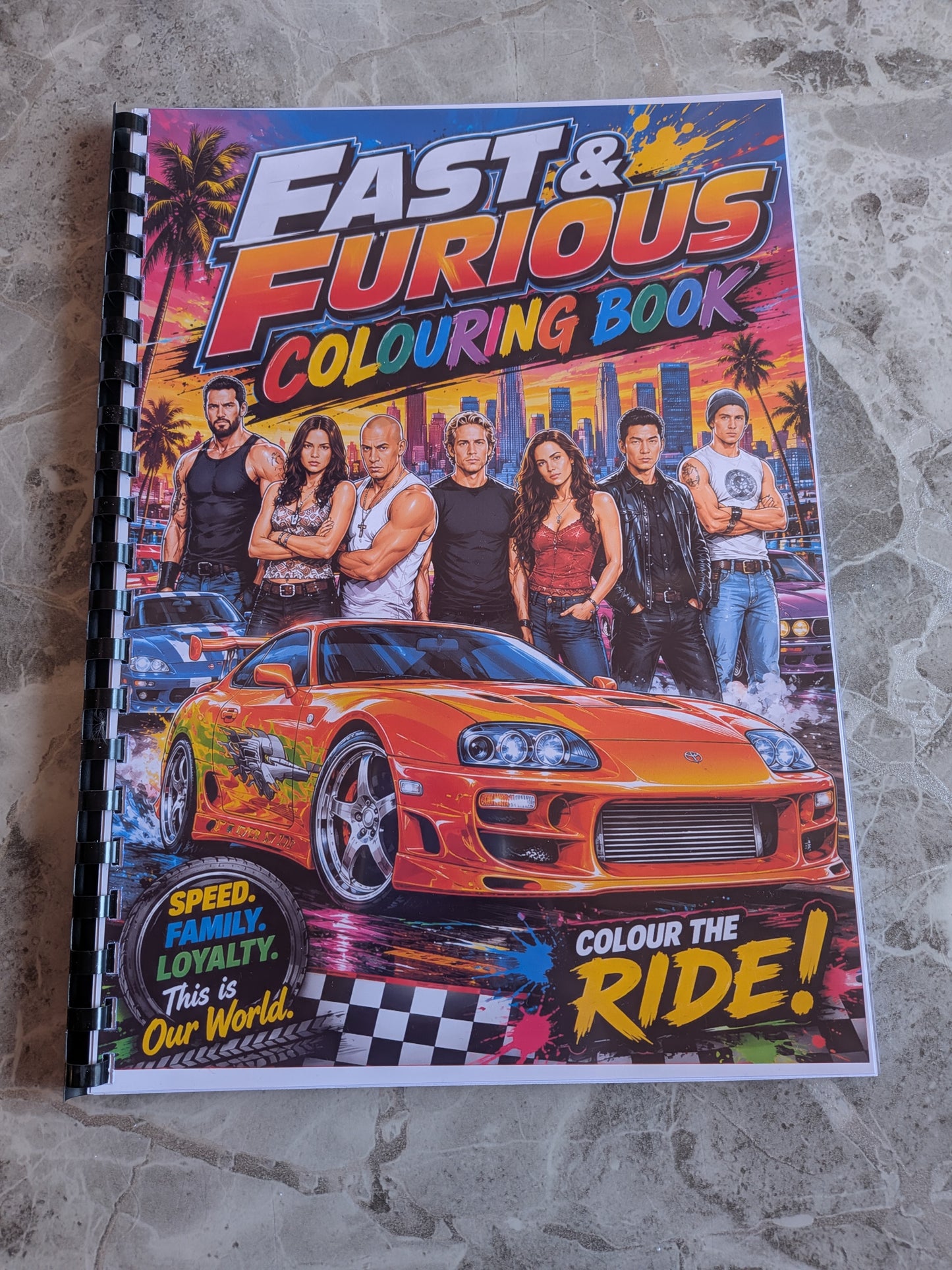 Fast Cars & Street Racing Inspired Colouring Book | A4 Car Activity Book