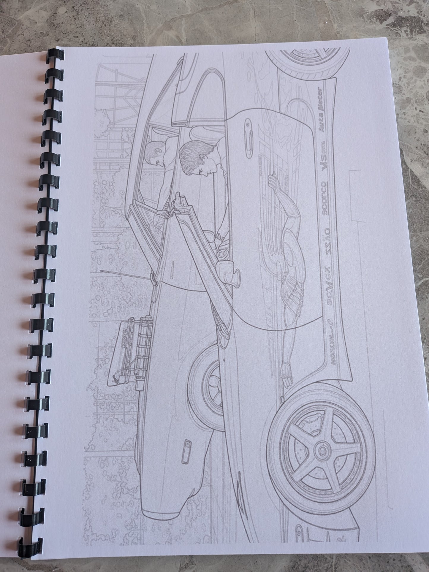 Fast Cars & Street Racing Inspired Colouring Book | A4 Car Activity Book