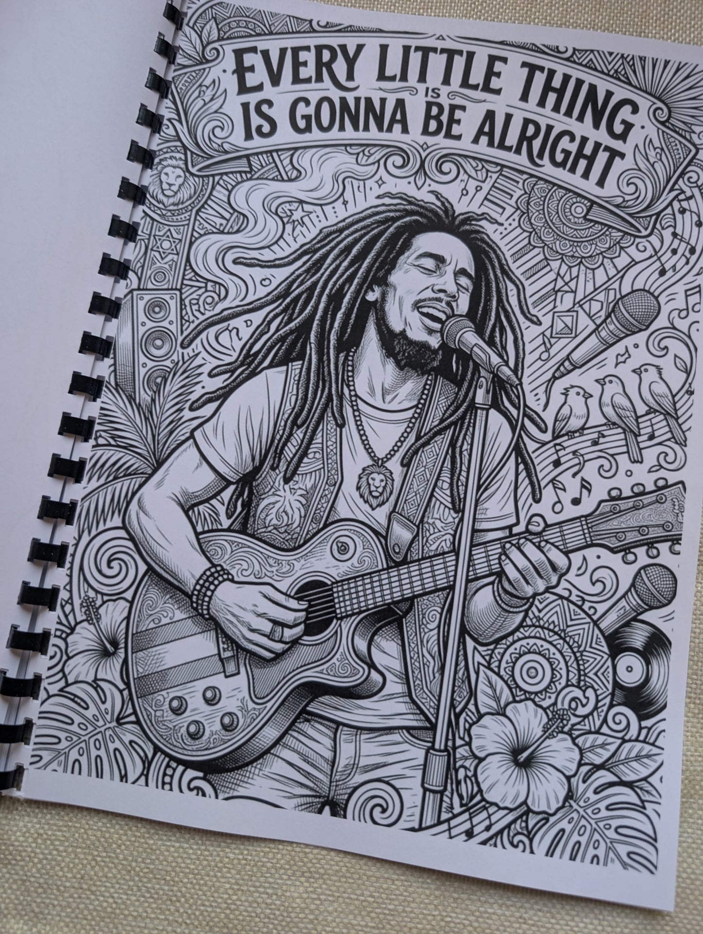 Bob Marley Colouring Book – Inspired Reggae Legend Colouring Book | 20+ Pages Celebrating an Iconic Music Pioneer