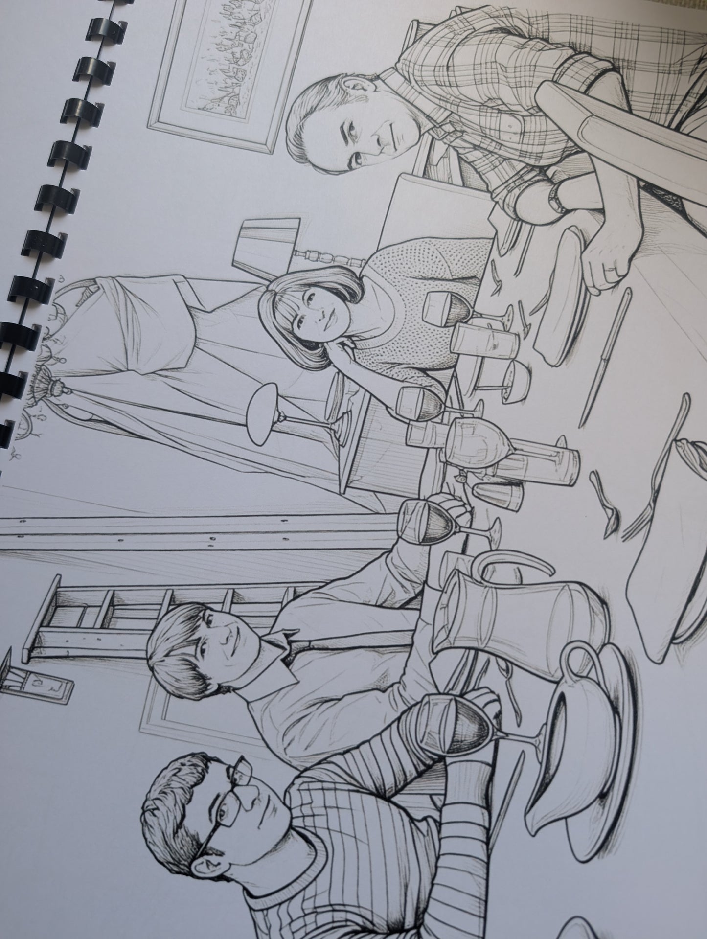 Friday Night Dinner Colouring Book | British Comedy TV Series Inspired A4 Colouring Book