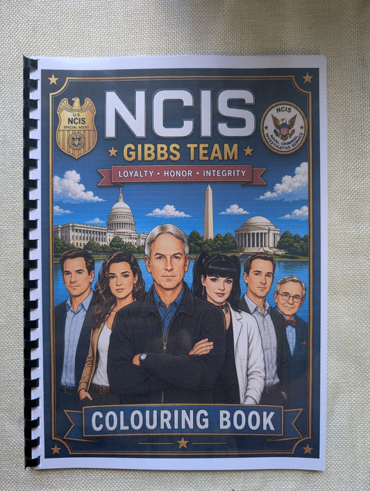 NCIS Gibbs Team Colouring Book | Crime Drama TV Series Inspired A4 Colouring Book