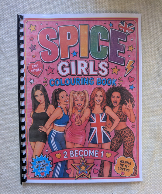 Spice Girls Colouring Book | 90s Pop Music A4 Colouring Book | Girl Power Fan Gift