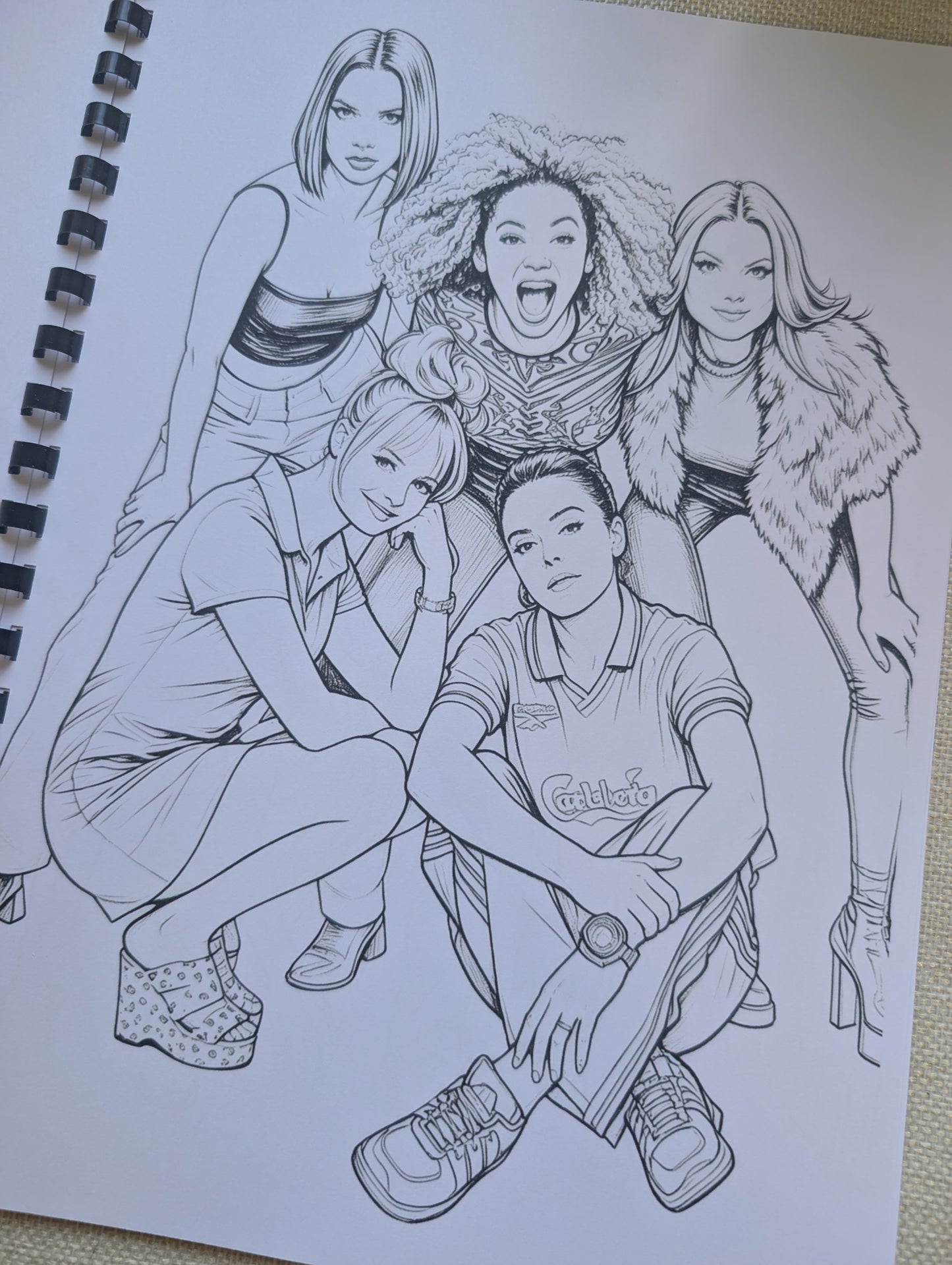 Spice Girls Colouring Book | 90s Pop Music A4 Colouring Book | Girl Power Fan Gift