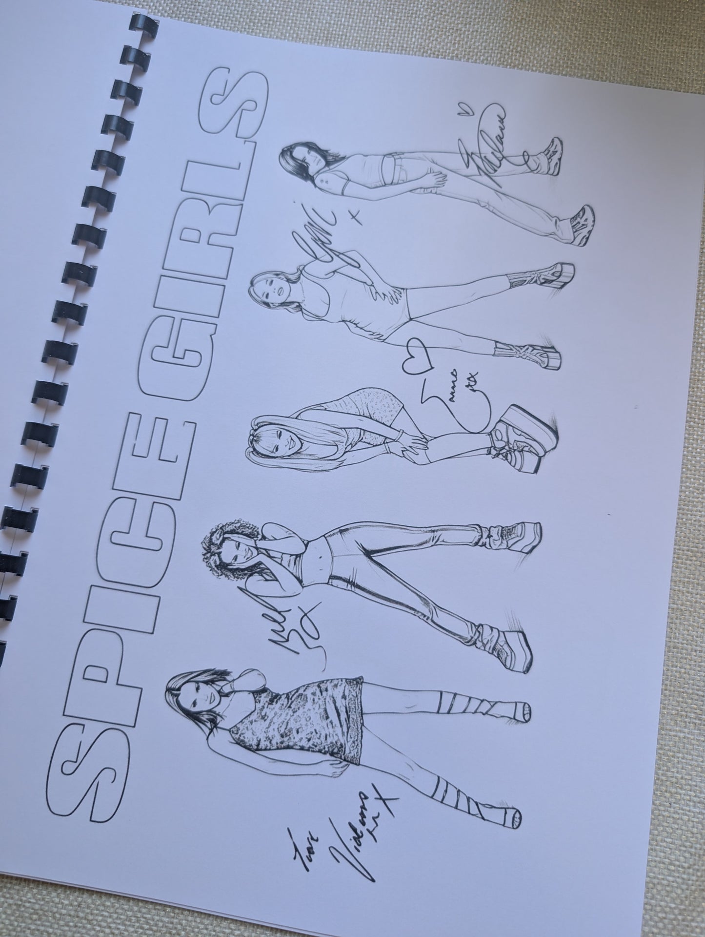Spice Girls Colouring Book | 90s Pop Music A4 Colouring Book | Girl Power Fan Gift