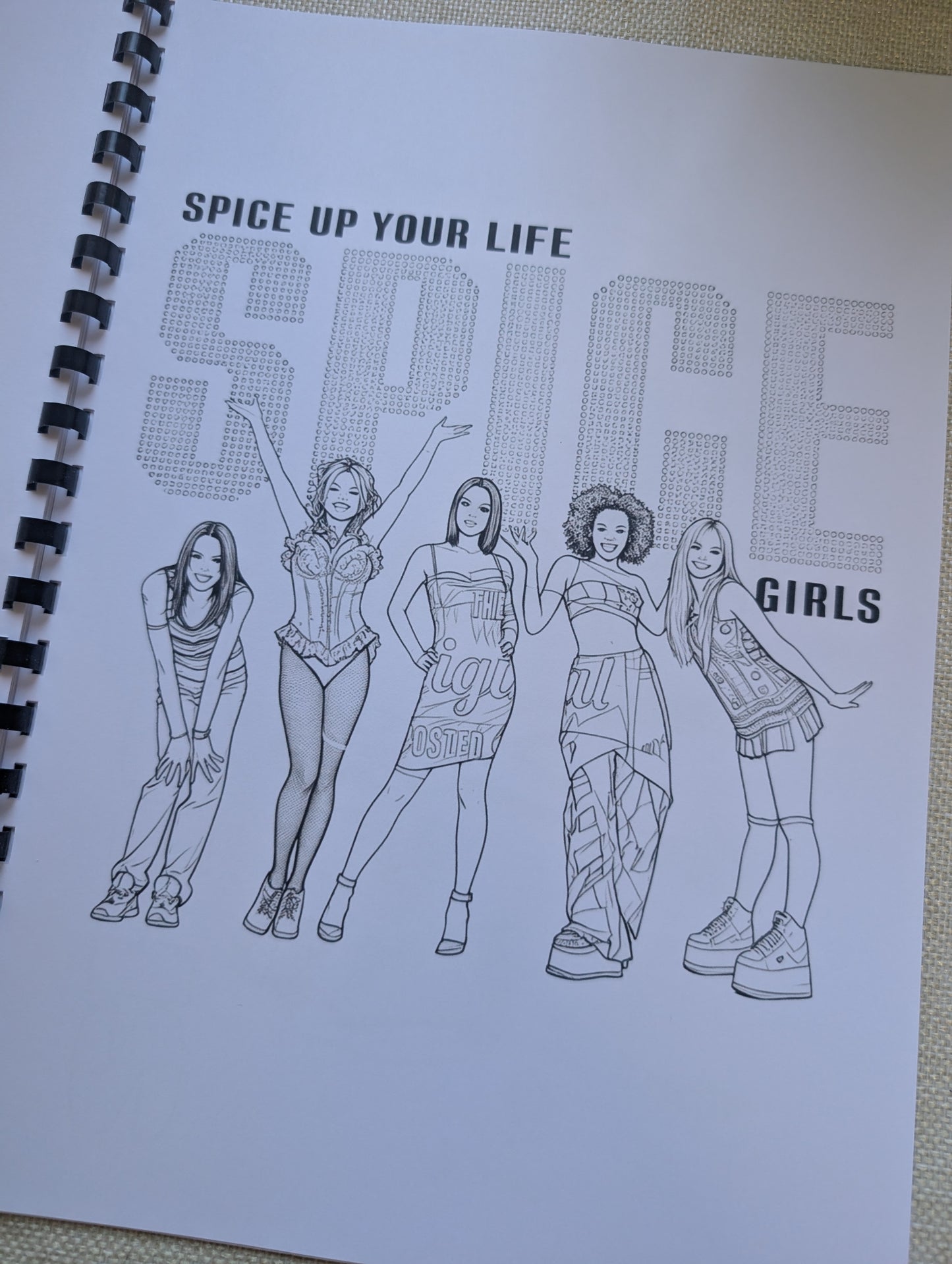 Spice Girls Colouring Book | 90s Pop Music A4 Colouring Book | Girl Power Fan Gift