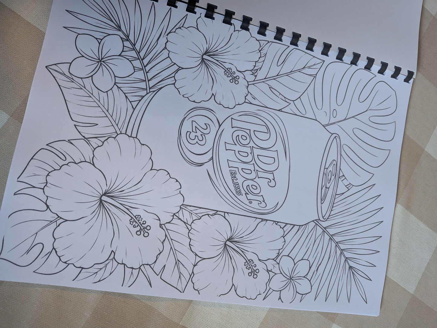 Dr Pepper Inspired Colouring Book for Adults & Teens | Soft Drink Fan Gift | A4 Colouring Book