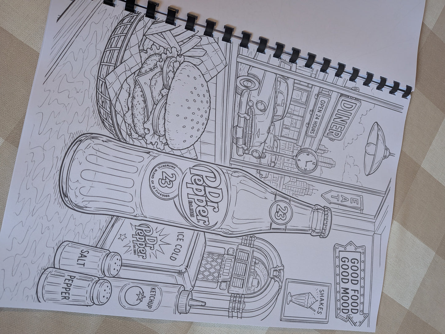 Dr Pepper Inspired Colouring Book for Adults & Teens | Soft Drink Fan Gift | A4 Colouring Book