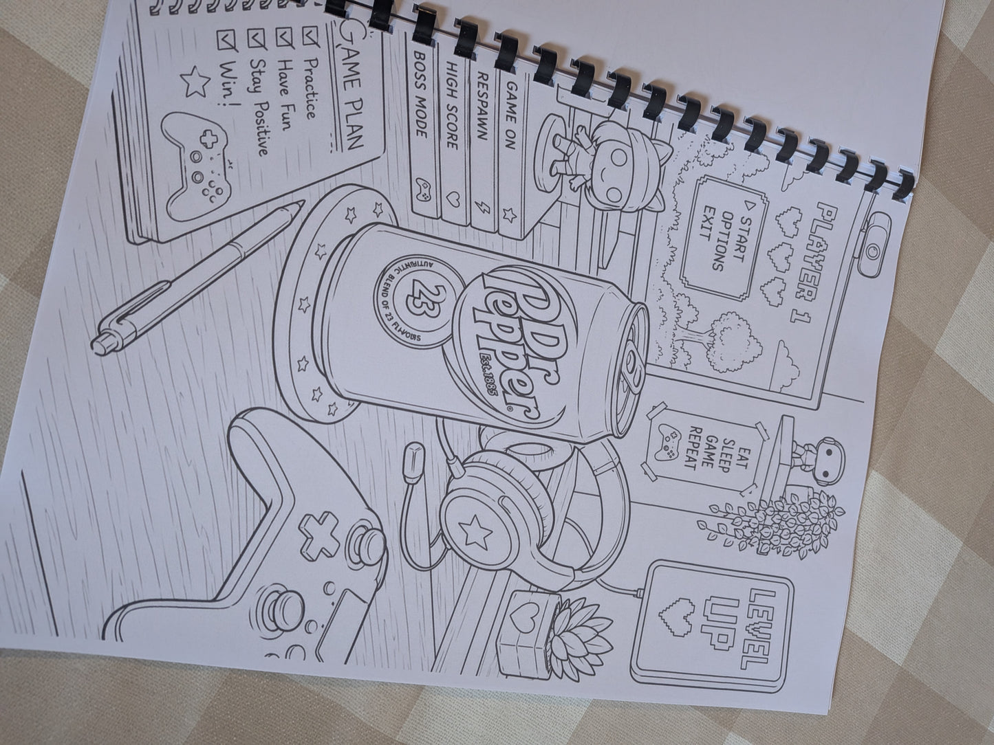 Dr Pepper Inspired Colouring Book for Adults & Teens | Soft Drink Fan Gift | A4 Colouring Book
