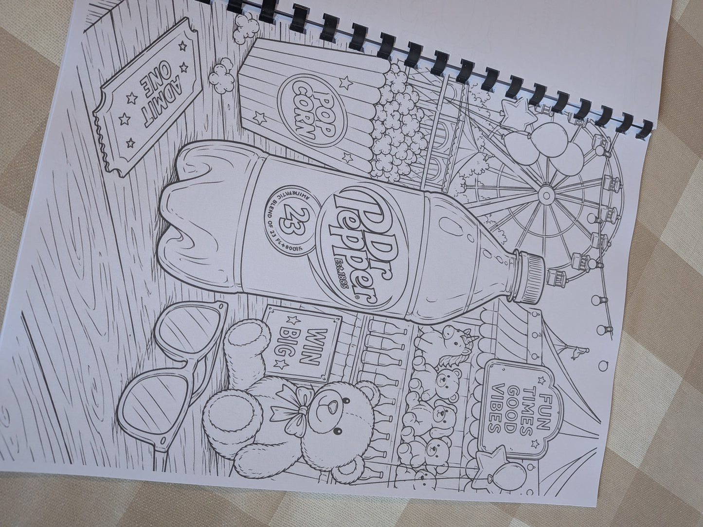 Dr Pepper Inspired Colouring Book for Adults & Teens | Soft Drink Fan Gift | A4 Colouring Book
