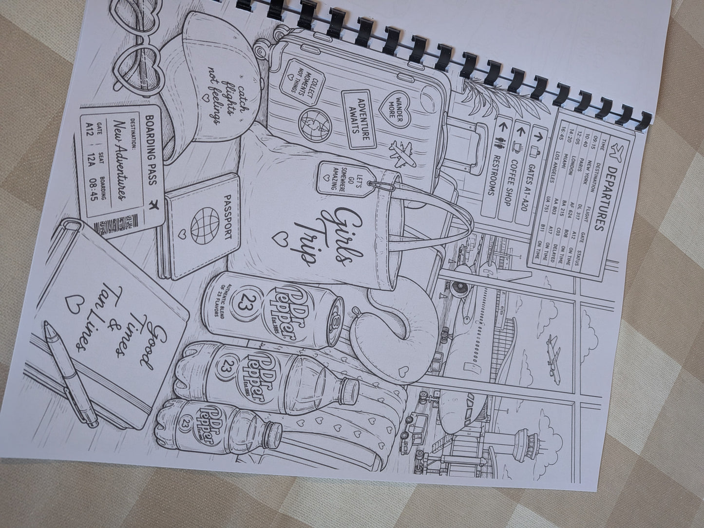 Dr Pepper Inspired Colouring Book for Adults & Teens | Soft Drink Fan Gift | A4 Colouring Book
