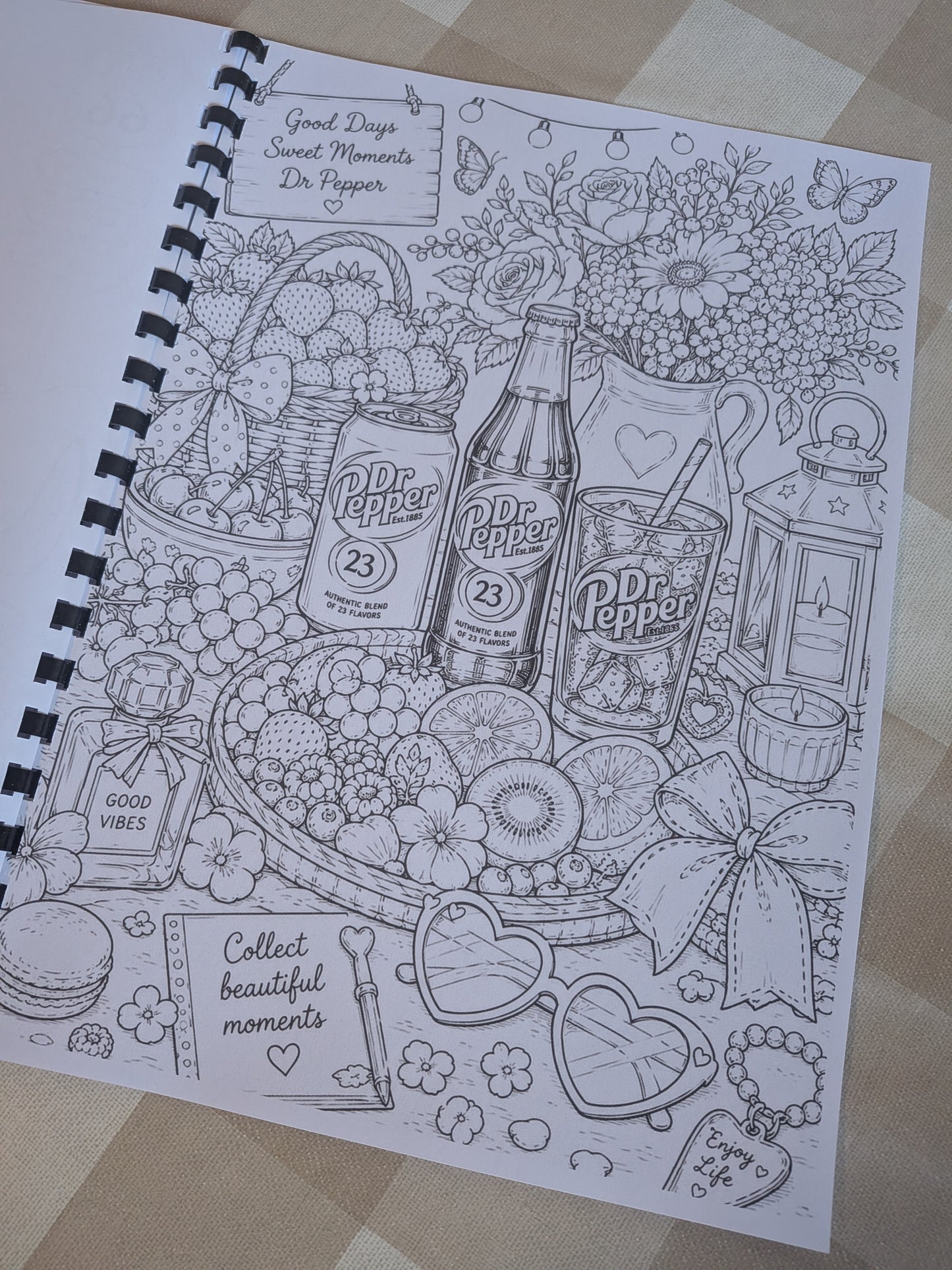 Dr Pepper Inspired Colouring Book for Adults & Teens | Soft Drink Fan Gift | A4 Colouring Book