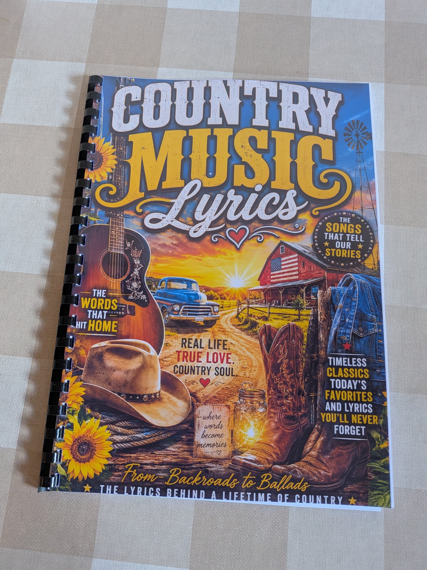 Country Lyrics Colouring Book | Country Music Inspired Colouring Book | A4 Country Fan Colouring Book