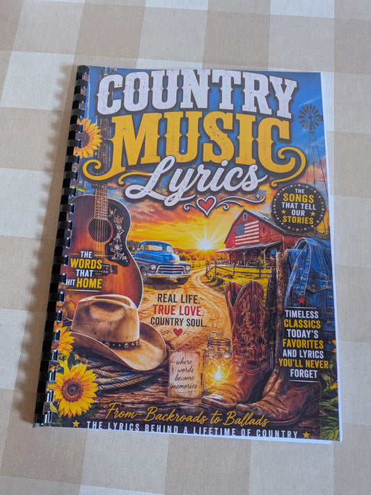 Country Lyrics Colouring Book | Country Music Inspired Colouring Book | A4 Country Fan Colouring Book