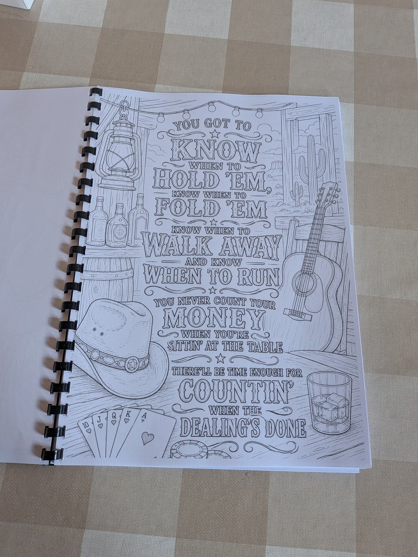 Country Lyrics Colouring Book | Country Music Inspired Colouring Book | A4 Country Fan Colouring Book