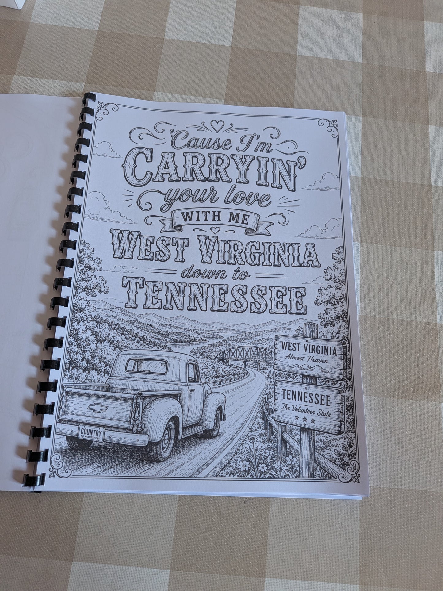 Country Lyrics Colouring Book | Country Music Inspired Colouring Book | A4 Country Fan Colouring Book