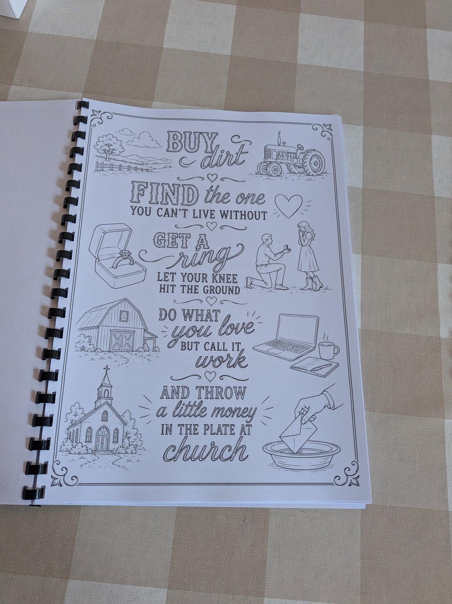Country Lyrics Colouring Book | Country Music Inspired Colouring Book | A4 Country Fan Colouring Book