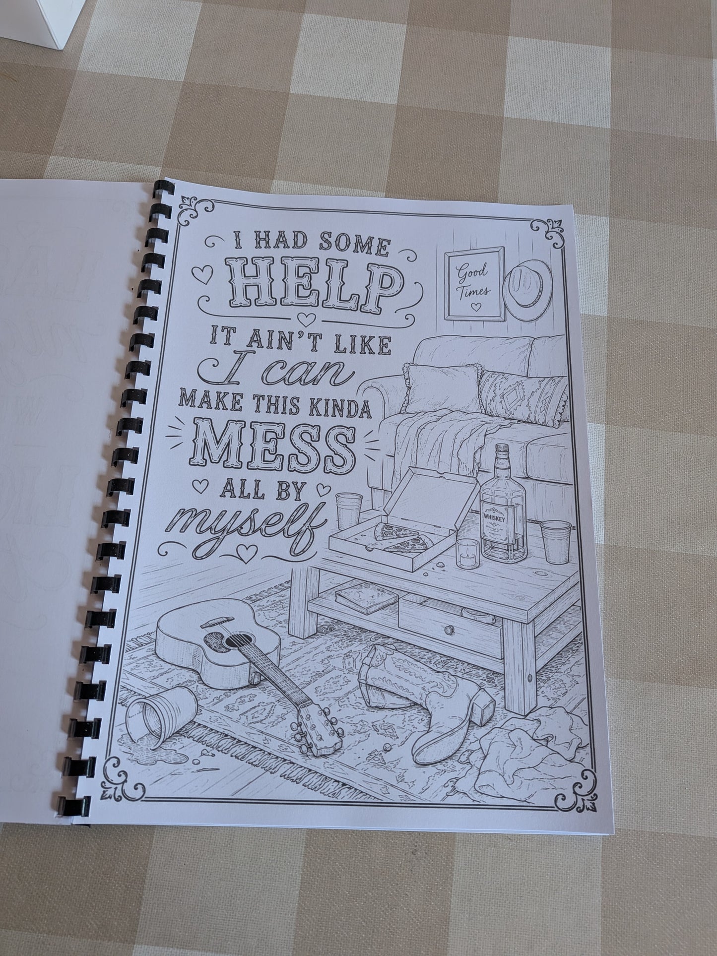 Country Lyrics Colouring Book | Country Music Inspired Colouring Book | A4 Country Fan Colouring Book