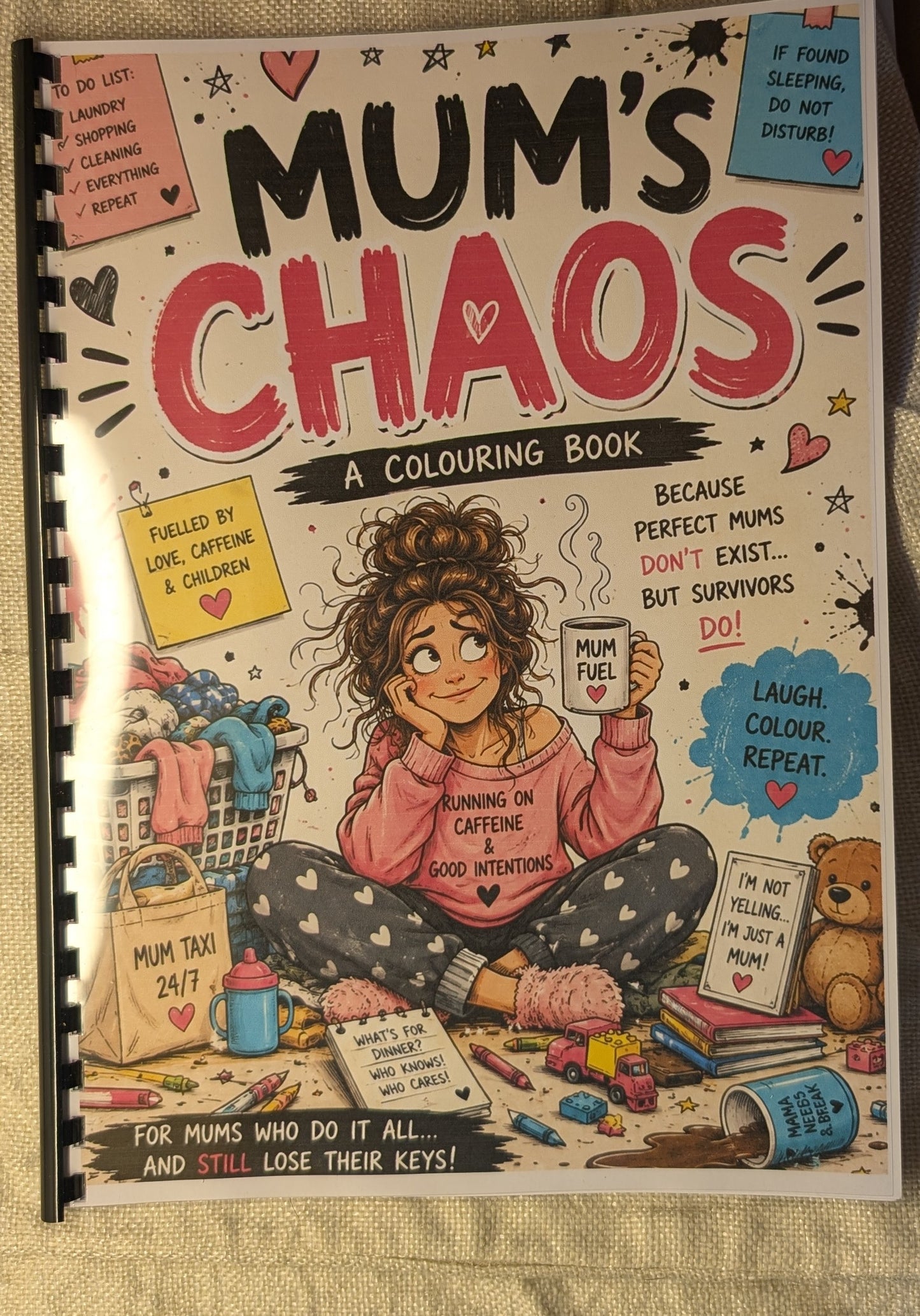 Mum’s Chaos Colouring Book – A4 Printed Funny Mum Life Colouring Book